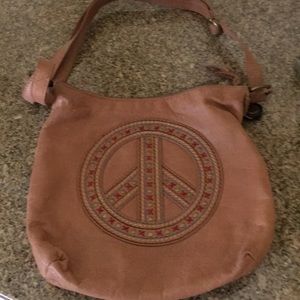The Sak shoulder purse with peace symbol-nice